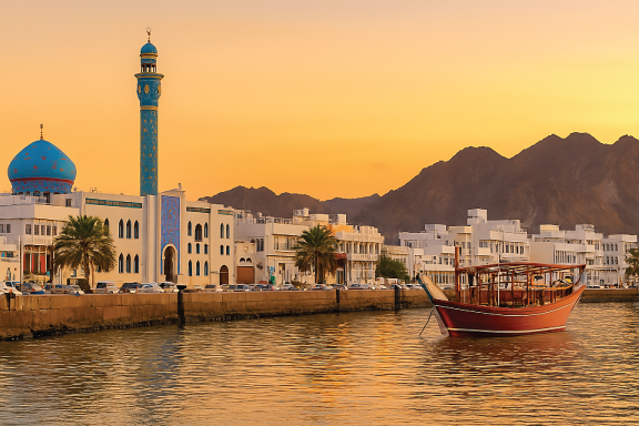 Corniche and mosque in Muscat